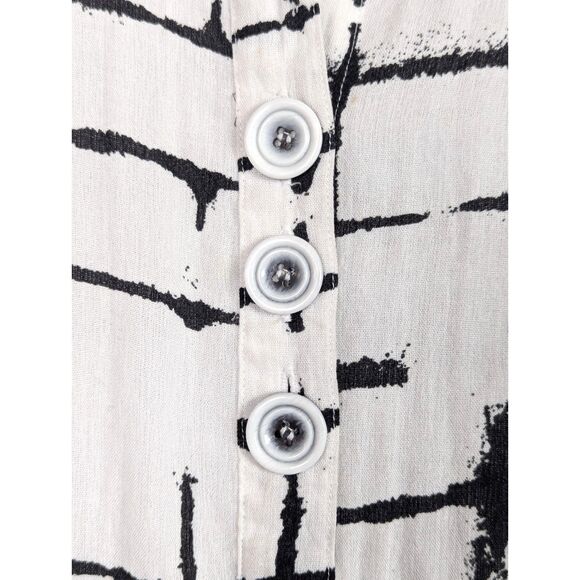 JOHN MARK Rayon/Linen Tunic Lagenlook Artsy Roll-Tab Sleeves Lightweight XL - Picture 2 of 7